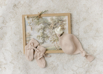 Knit Booties - Taupe