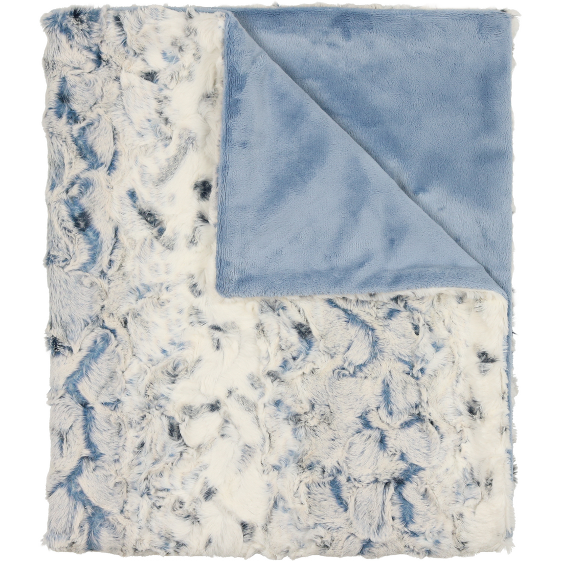 Lux Fur Blankets - Speckled Blue and Velvet Back