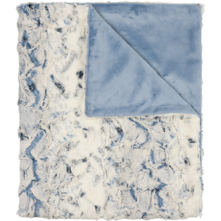 Lux Fur Blankets - Speckled Blue and Velvet Back