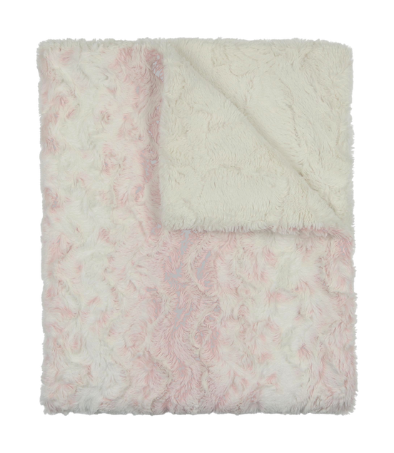Lux Fur Blankets - Speckled Pink and Natural