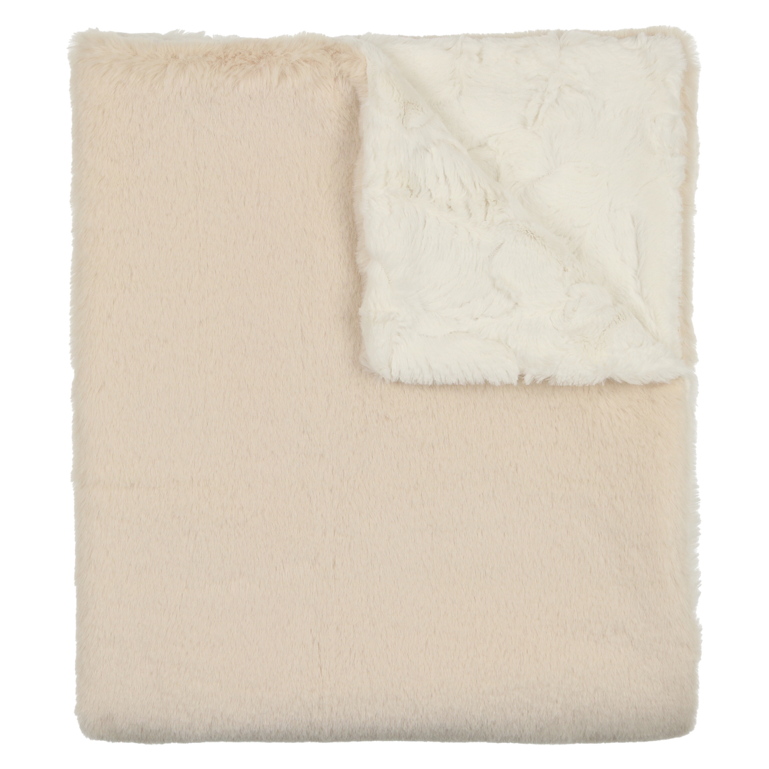 Lux Fur Blankets - Almond and Natural Super Fluff