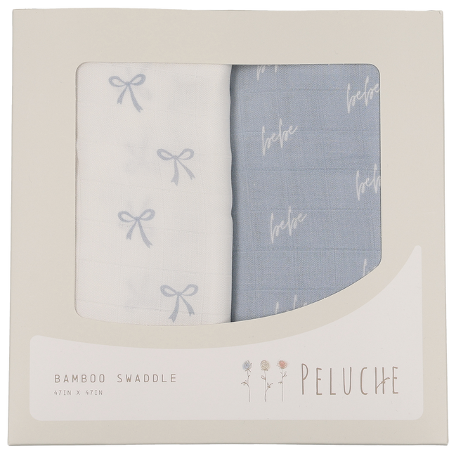 Bebe/Bows Swaddle - 2 pack - Blue