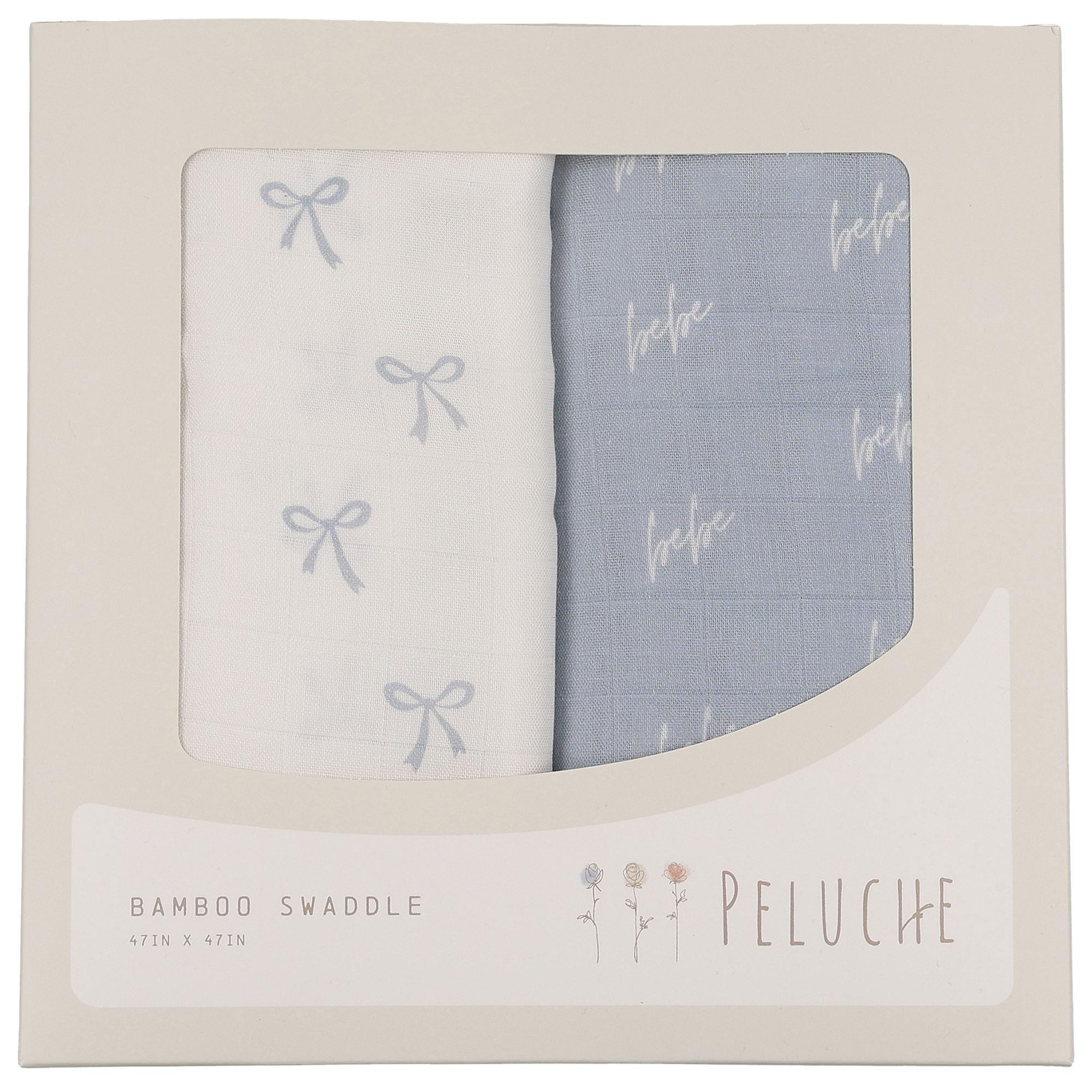 Bebe/Bows Swaddle - 2 pack - Blue