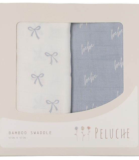 Bebe/Bows Swaddle - 2 pack - Blue