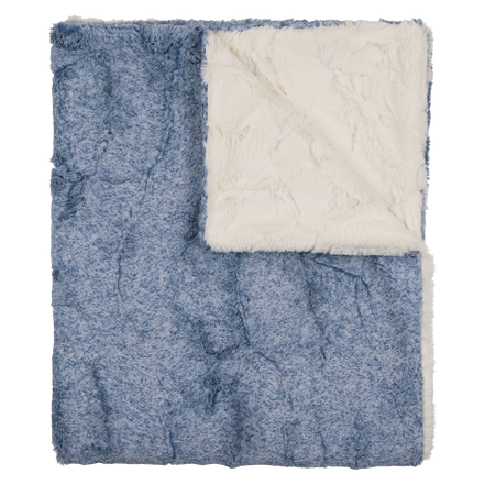 Lux Fur Blankets - Bluewash Heather and Natural