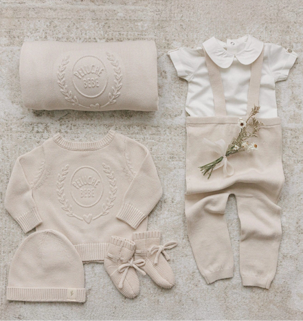 Knit Suspender Leggings - Stone