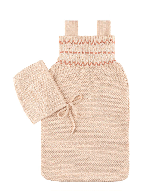 Smocked Cocoon + Bonnet - Peachrose