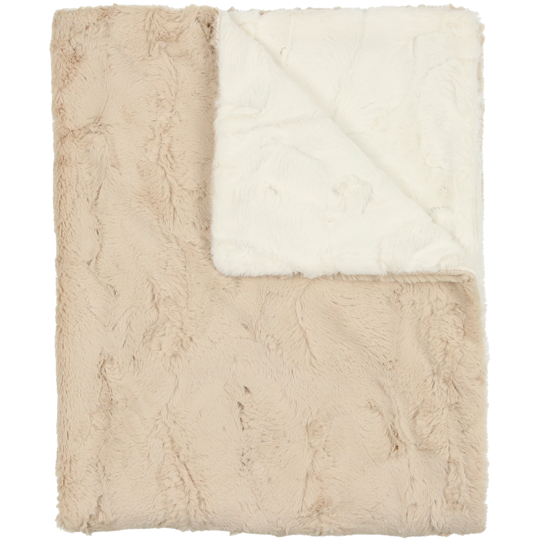Lux Fur Blankets - Champagne and Natural