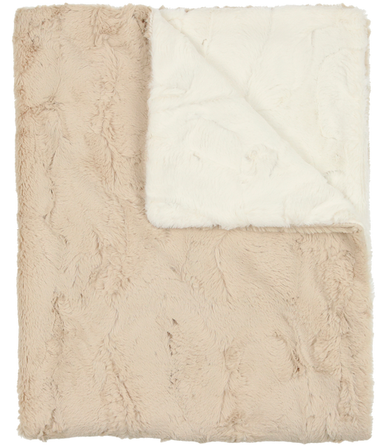 Lux Fur Blankets - Champagne and Natural