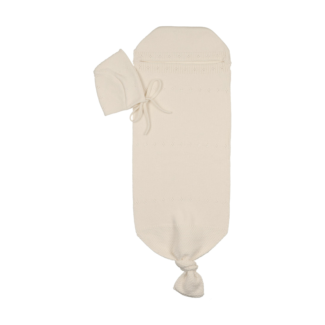 Pointelle Cocoon and Bonnet - Cream