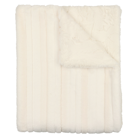 Lux Fur Blankets - Cream Panel