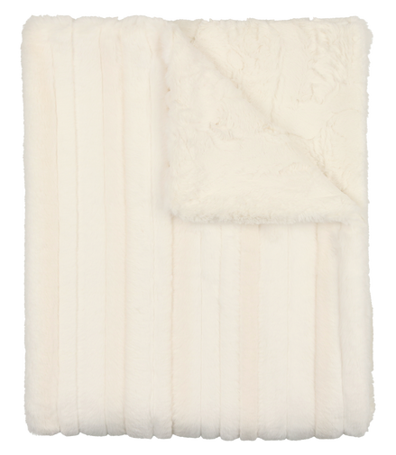 Lux Fur Blankets - Cream Panel
