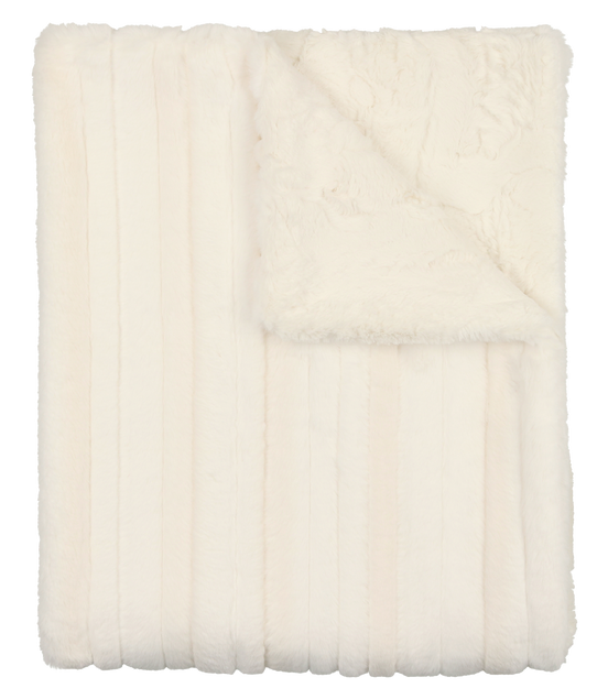 Lux Fur Blankets - Cream Panel