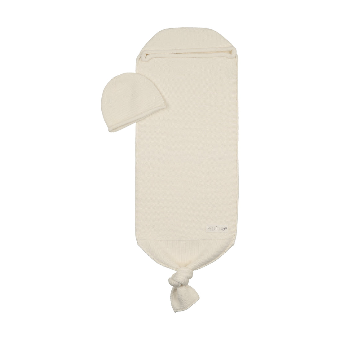 Flat Knit Cocoon and Beanie - Cream