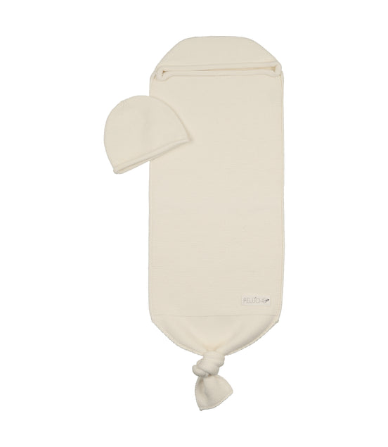 Flat Knit Cocoon and Beanie - Cream