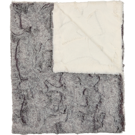 Lux Fur Blankets - Gray Heather and Natural