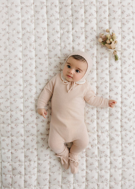 Sleeveless Bodysuit with Crochet Trim - Rose
