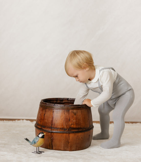 Shirtsleeve Onesie with Button - Cream