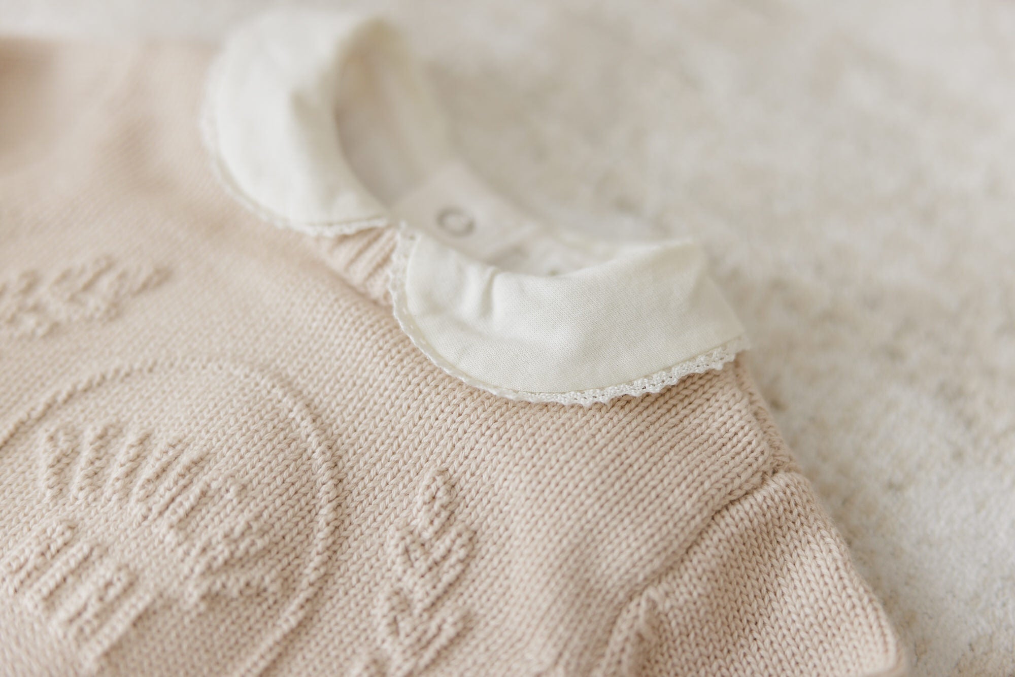 Sleeveless Bodysuit with Crochet Trim - Ecru
