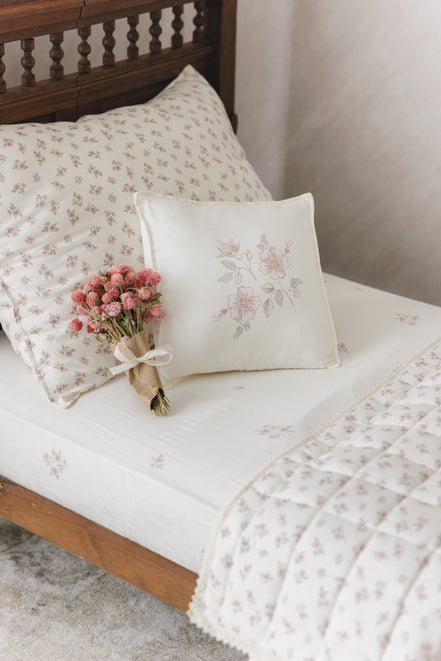 Blossom Toddler Blanket + Square Pillow - Rose