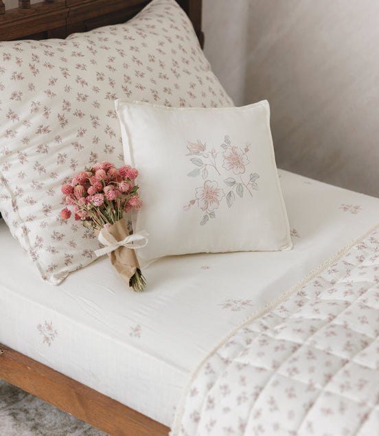 Blossom Toddler Blanket + Square Pillow - Rose