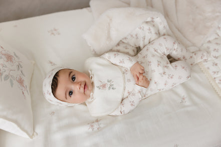 Blossom Toddler Blanket + Square Pillow - Rose