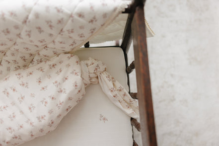 Blossom Footie + Bonnet + Swaddle - Rose