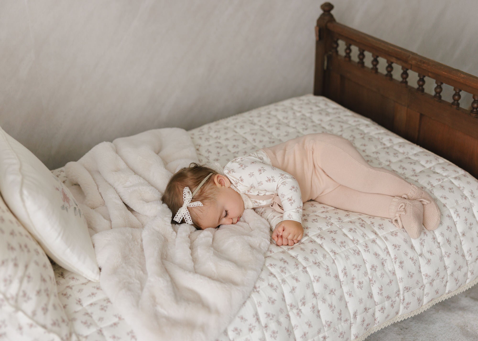 Blossom Toddler Blanket + Square Pillow - Rose