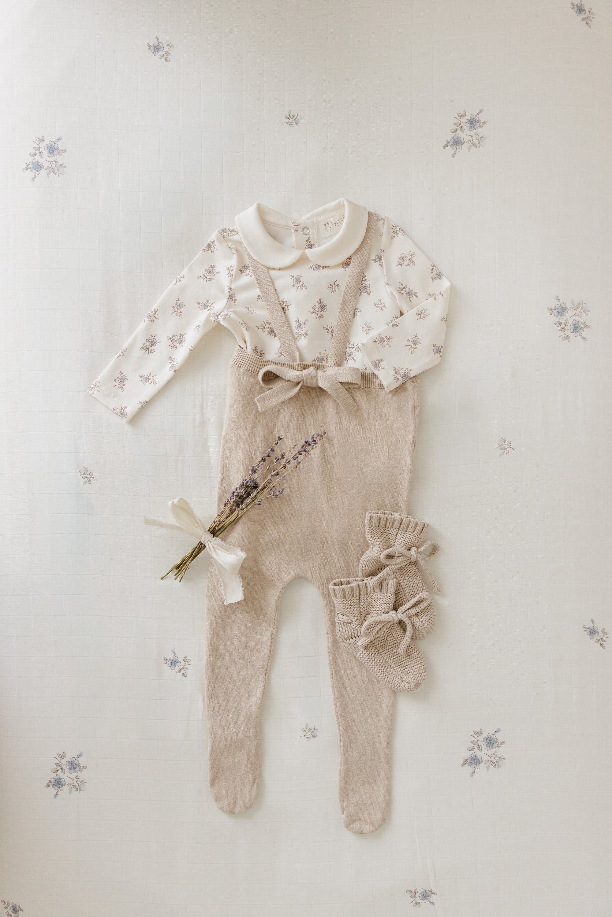 Blossom Bodysuit with Collar - Powder