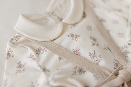 Blossom Bodysuit with Collar - Powder