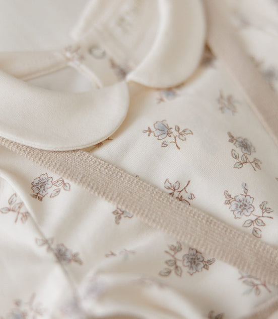 Blossom Onesie with Collar - Powder