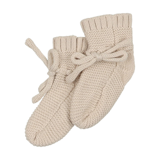 Knit Booties - Stone