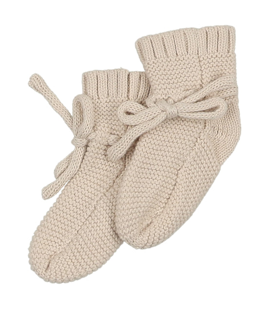 Knit Booties - Stone