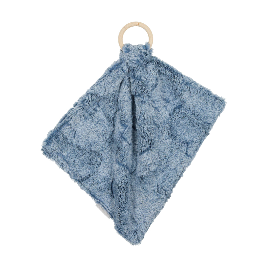 Mini Lux Fur Teethers with Wooden Ring - Bluewash Heather