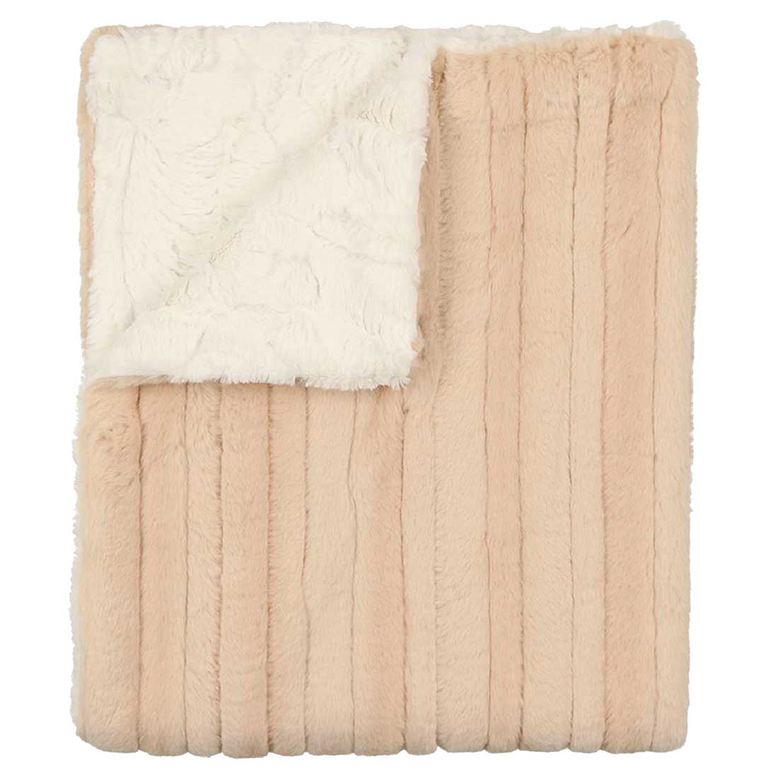 Lux Fur Blankets - Latte Panel