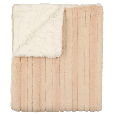 Lux Fur Blankets - Latte Panel