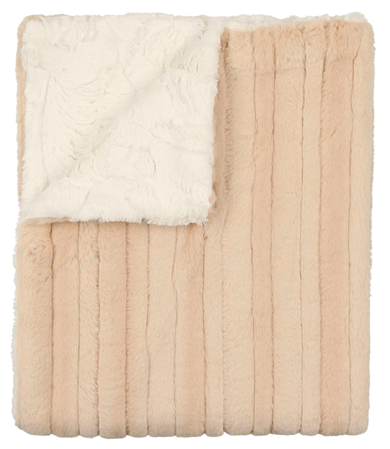 Lux Fur Blankets - Latte Panel