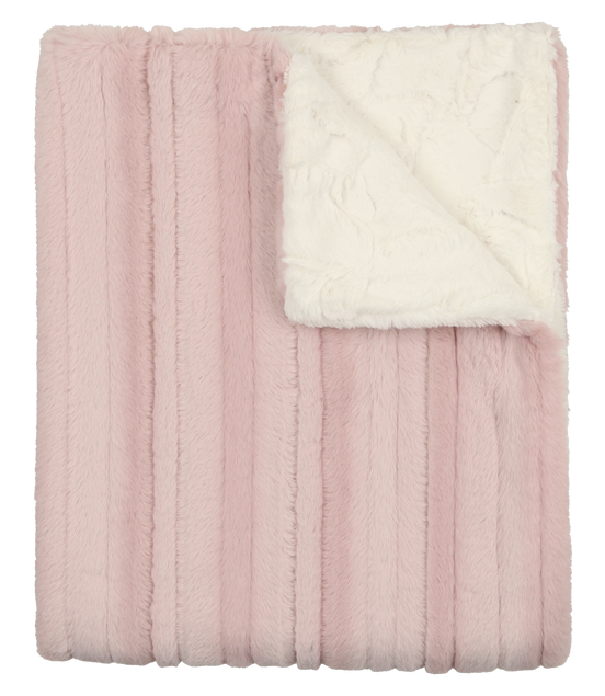 Lux Fur Blankets - Mauve Panel