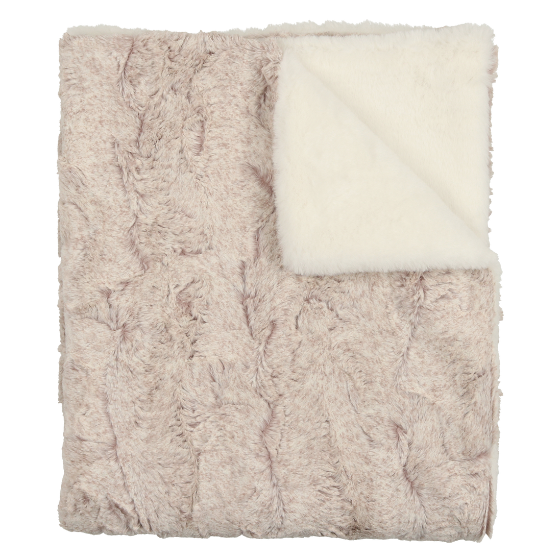 Lux Fur Blankets - Oatmeal Heather and Natural Super Fluff