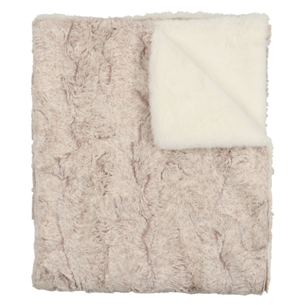 Lux Fur Blankets - Oatmeal Heather and Natural Super Fluff