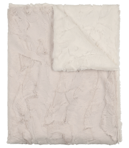 Lux Fur Blankets - Pearl and Natural