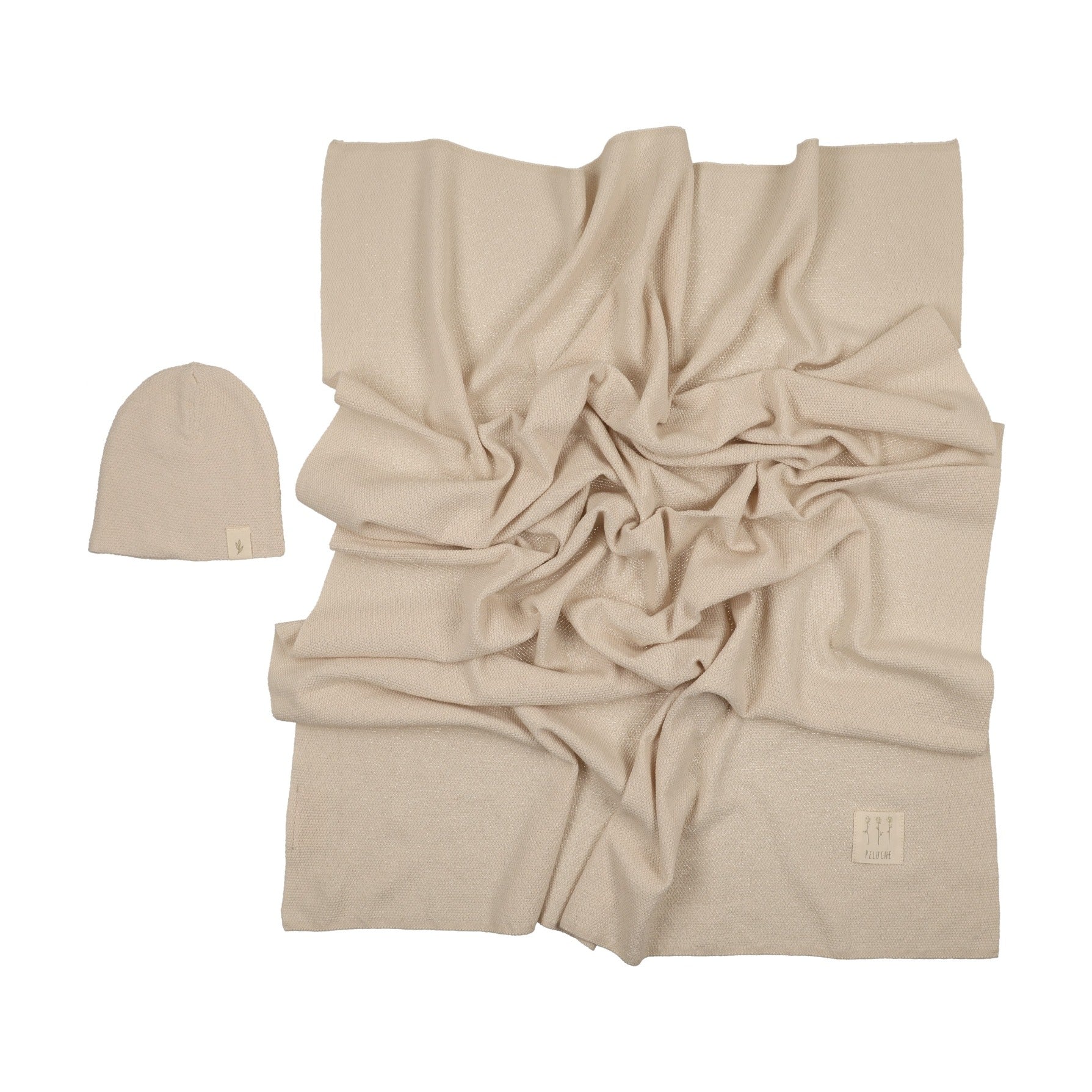 Knit Swaddle + Beanie Set - Stone