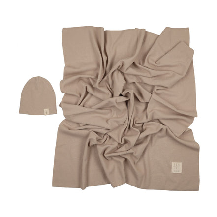 Knit Swaddle + Beanie Set - Taupe