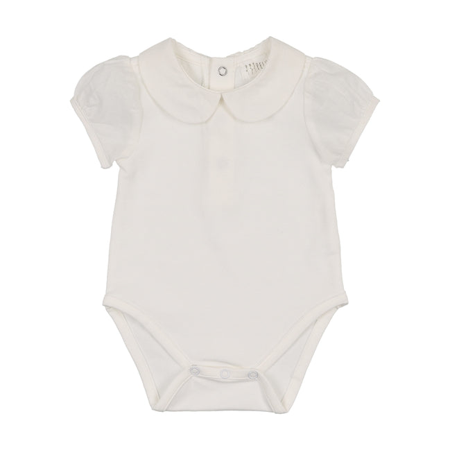 Onesie with Cotton Puff Sleeve - Cream