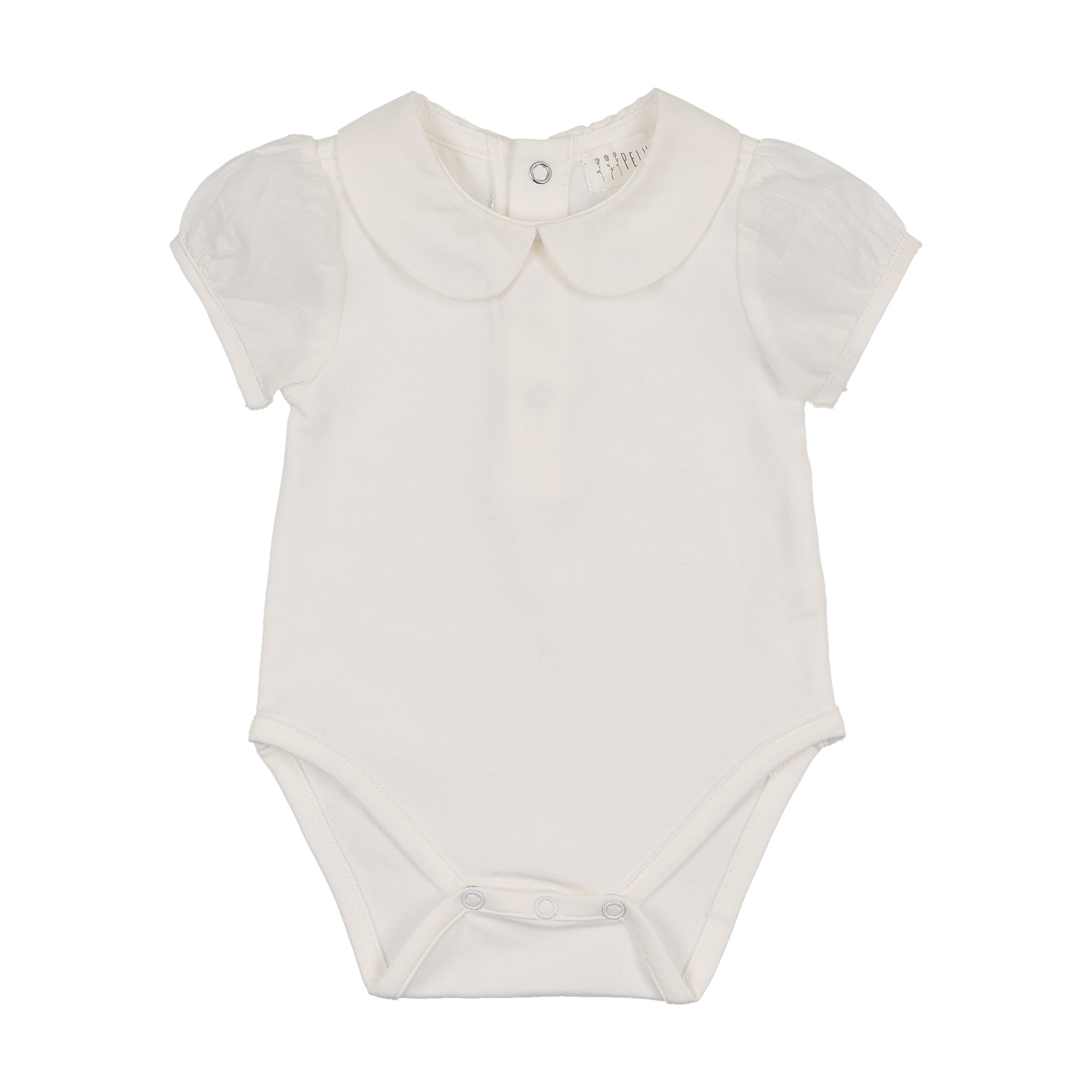 Onesie with Cotton Puff Sleeve - Cream