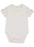 Onesie with Cotton Rollover Sleeve - Cream