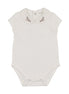 Onesie with Emb Collar - Short Sleeve - Cream/Berry