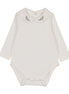 Onesie with Emb Collar - Long Sleeve - Cream/Olive