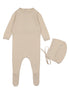 Signature Knit Footie + Bonnet - Stone