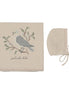 Knit Cross Stitch Blanket and Bonnet - Stone Blue